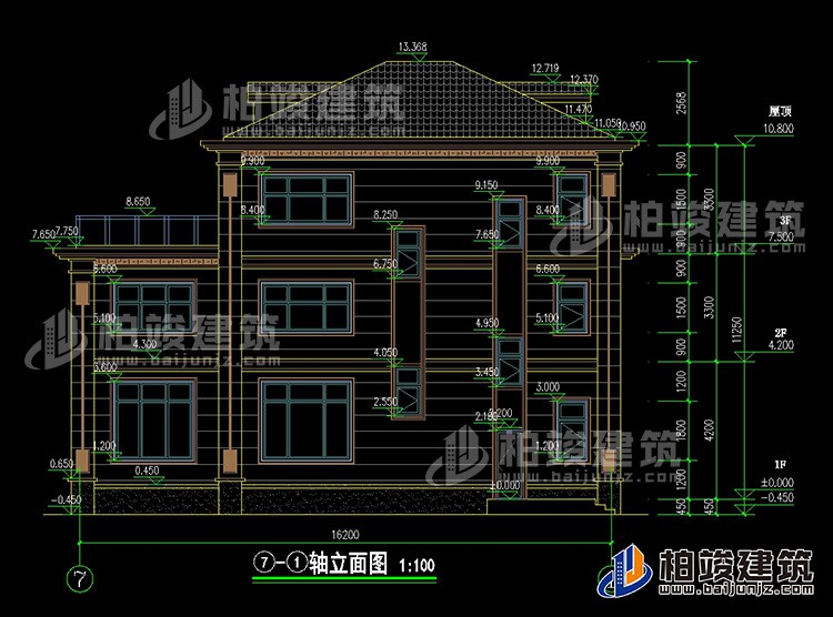 背立面图