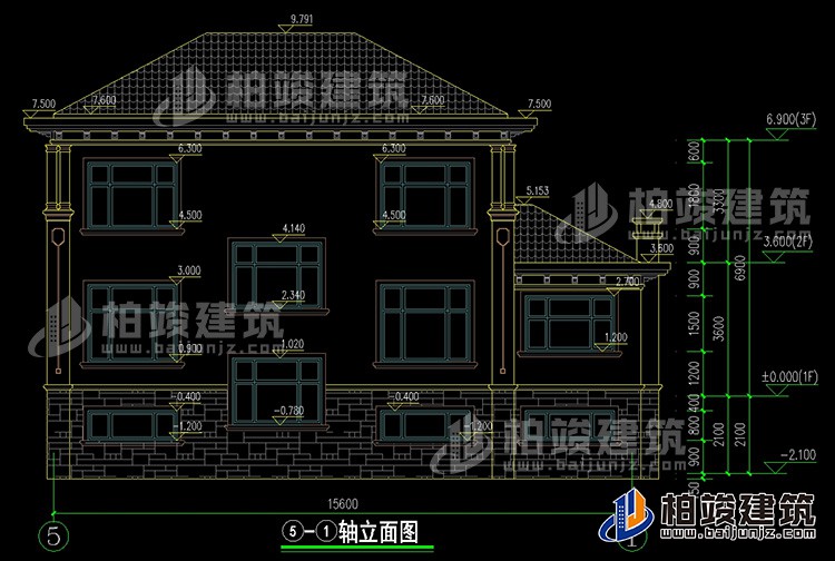 背立面图