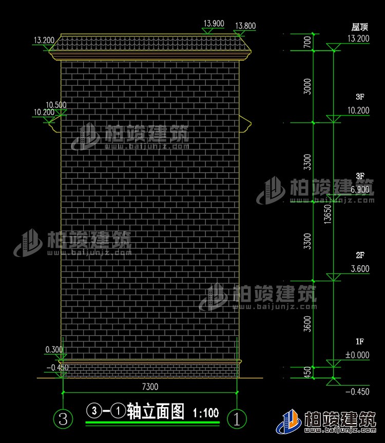 背立面图